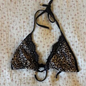 Tailor Vintage Leopard Print Lace Bikini Top